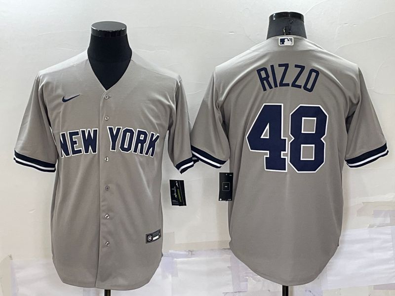 Cheap Men New York Yankees 48 Rizzo Grey Game 2022 Nike MLB Jersey